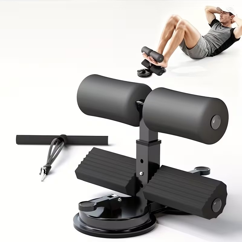 Portable Sit-Up Bar with Double Suction Base and Rope